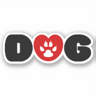 Sticker Coeur d'amour de chien