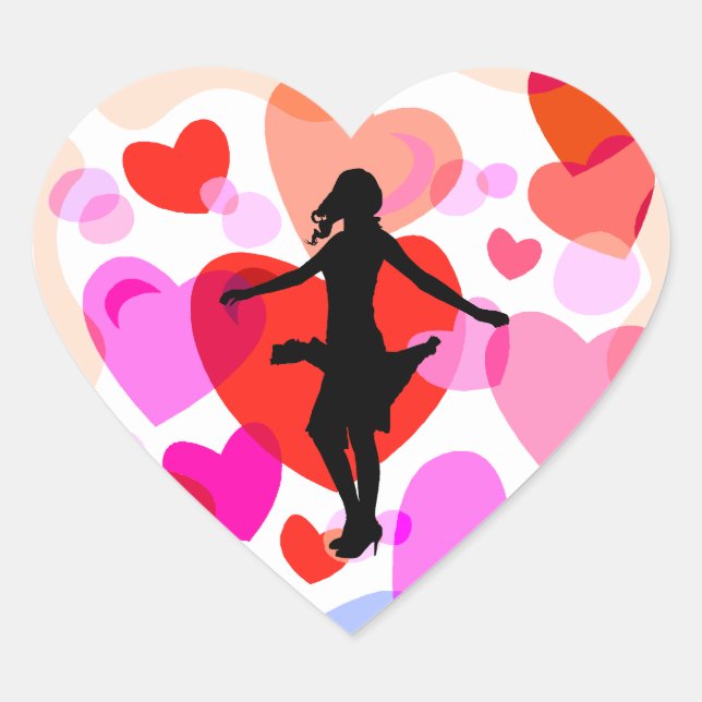Sticker Cœur danse (Devant)