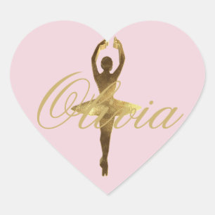 Sticker Cœur Danseur classique Olivia nommée faite sur commande