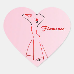 Sticker Cœur Danseur de flamenco avec texte personnalisable