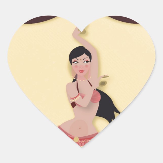 Sticker Cœur Danseur du ventre Danseur du Moyen-Orient (Devant)