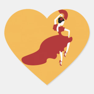 Sticker Cœur Danseur flamenco