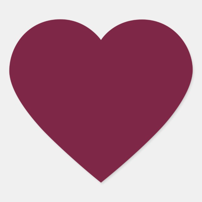 Sticker Coeur de couleur foncé bordeaux (Devant)