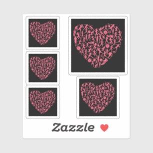 Sticker Coeur de course - Femmes coureurs Silhouettes