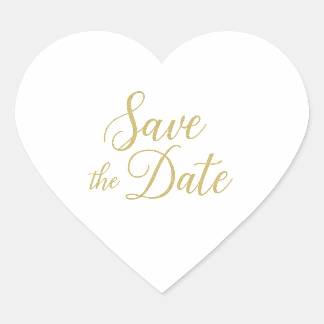 Sticker Coeur de date - Élégant (Devant)
