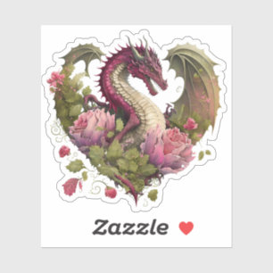 Sticker Coeur de dragon de la Saint-Valentin