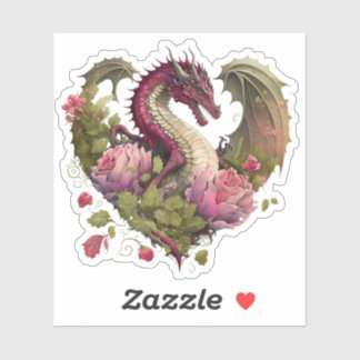Sticker Coeur de dragon de la Saint-Valentin
