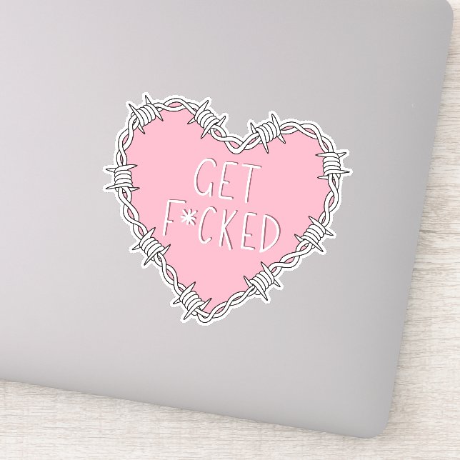 Sticker Coeur de fil barbelé explicite (Détail)