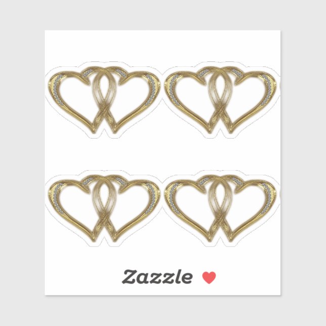 Sticker Coeur de l'anniversaire de l'or (Feuille)
