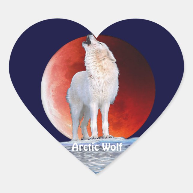 Sticker Coeur de Lune pour Wolf Arctique et Red Ec (Devant)