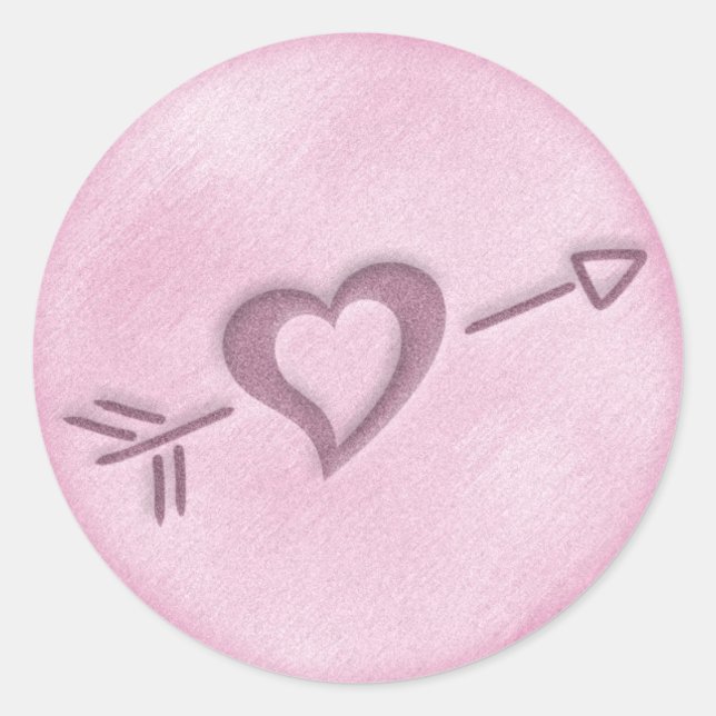 Sticker Coeur De Mariage De Plage (Rose) (Devant)