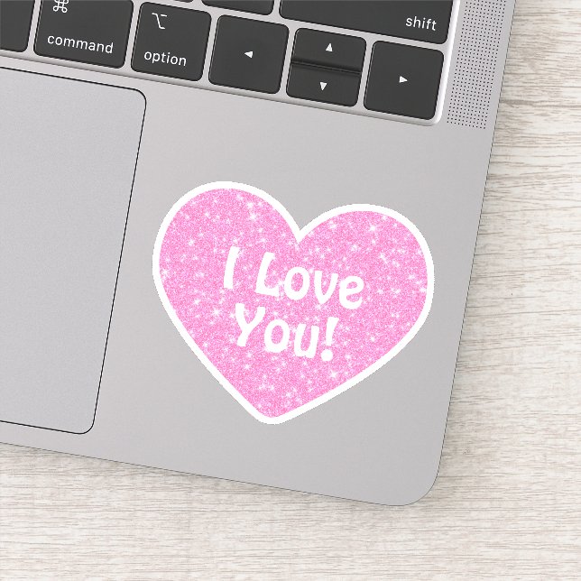 Sticker Coeur de parties scintillant rose (Détail)