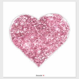 Sticker Coeur de Parties scintillant rose
