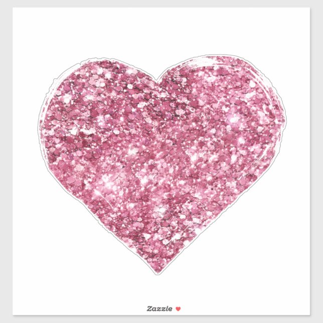 Sticker Coeur de Parties scintillant rose (Feuille)