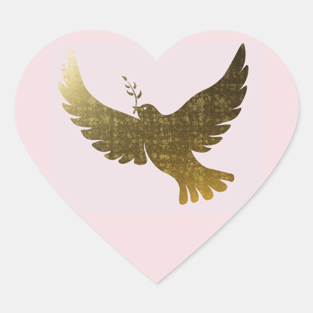 Sticker Coeur de Peace Dove (Devant)