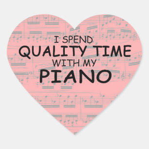 Sticker Coeur de piano temps de qualité