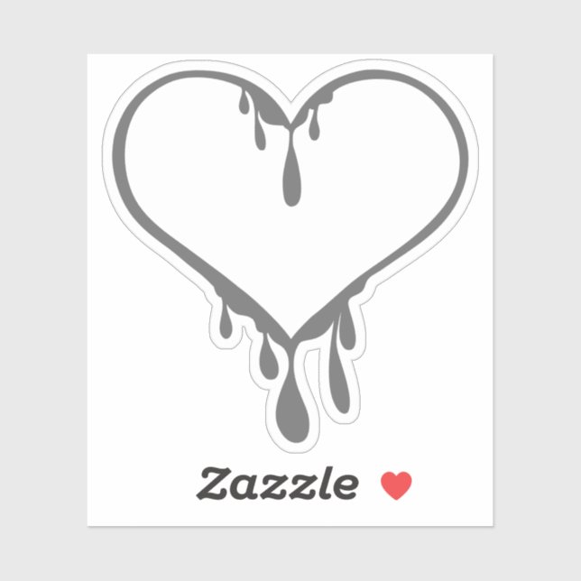 Sticker Coeur de séchage personnalisable (Feuille)