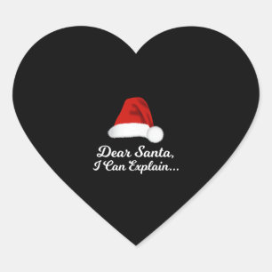 Sticker Cœur Dear Santa I Can Explain Funny