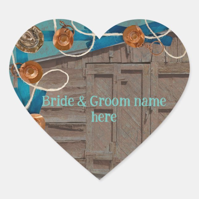 Sticker Cœur Décontracté Barne mariage & réception emplacement  (Devant)