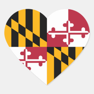 Sticker Cœur Décor du drapeau de l'État du Maryland