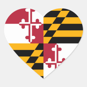 Sticker Cœur Décor élégant du drapeau de l'état du Maryland