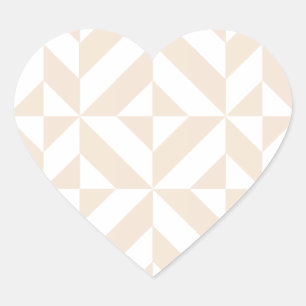 Sticker Cœur Décor géométrique beige clair Motif