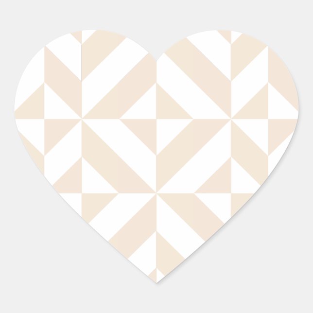 Sticker Cœur Décor géométrique beige clair Motif (Devant)