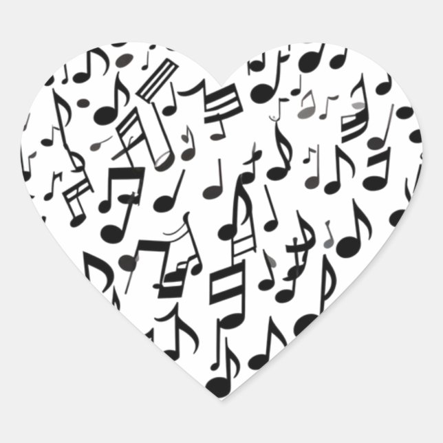 Sticker Cœur Decorate Everything with Musical Notes! (Devant)
