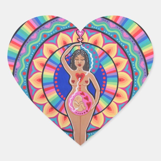 Sticker Cœur Déesse de la vie et de l'amour (Devant)