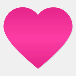 Sticker Cœur Dégradé Rose Chaud Fond Blanc