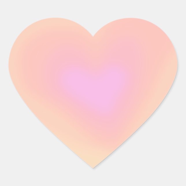 Sticker Cœur Dégradé rose du coeur (Devant)