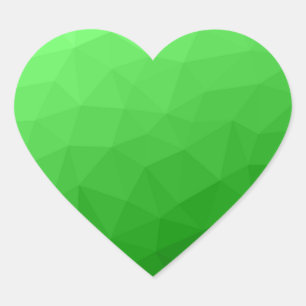 Sticker Cœur Dégradé vert clair motif lumineux de maille géomét
