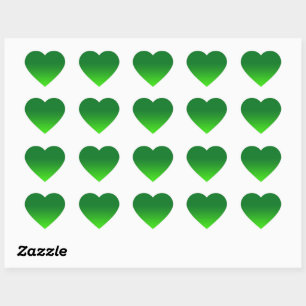 Sticker Cœur Dégradé Vert Ombre Vivid Moderne Simple