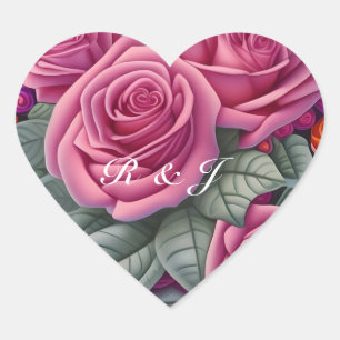 Sticker Cœur Délicat Pastel Mariage rose
