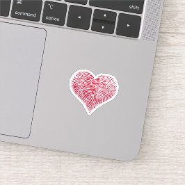 Sticker Coeur d'empreintes digitales