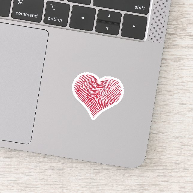 Sticker Coeur d'empreintes digitales (Détail)