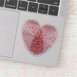 Sticker Coeur d'empreintes digitales