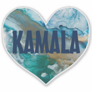 Sticker Coeur d'encre d'alcool bleu Kamala