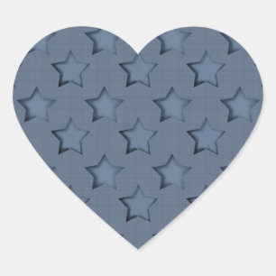 Sticker Cœur Denim, denim, bleu