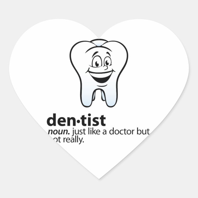 Sticker Cœur Dentiste (Devant)