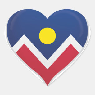 Sticker Cœur Denver Colorado aimer drapeau orado