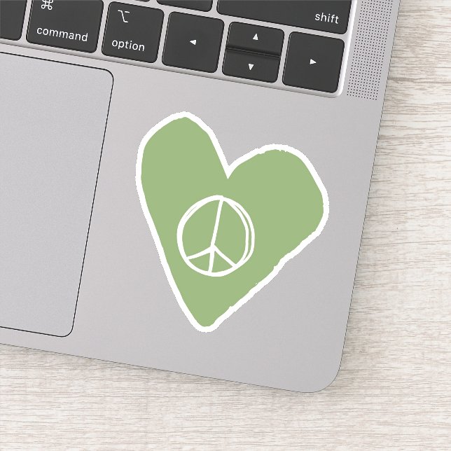 Sticker Coeur des signes de paix (Détail)