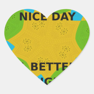 Sticker Cœur Design circulaire "Bonne journée et meilleure nuit