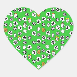 Sticker Cœur Design de football avec White Shirts