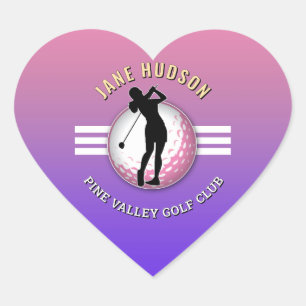 Sticker Cœur Design élégant de Golfeur pour femmes