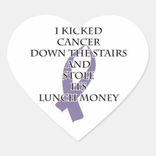 Sticker Cœur Despote de Cancer (ruban mauve-clair)