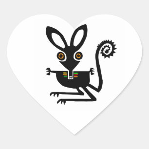 Sticker Cœur Dessin à la main - J'aime BILBIES - Faune - Nature