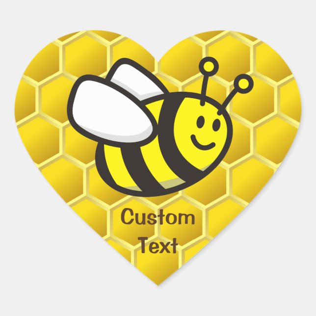 Sticker Cœur Dessin sur les abeilles (Devant)