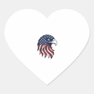 Sticker Cœur Dessin vectoriel de drapeau d'aigle patriotique po