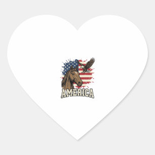 Sticker Cœur Dessin vectoriel patriotique de l'aigle de cheval